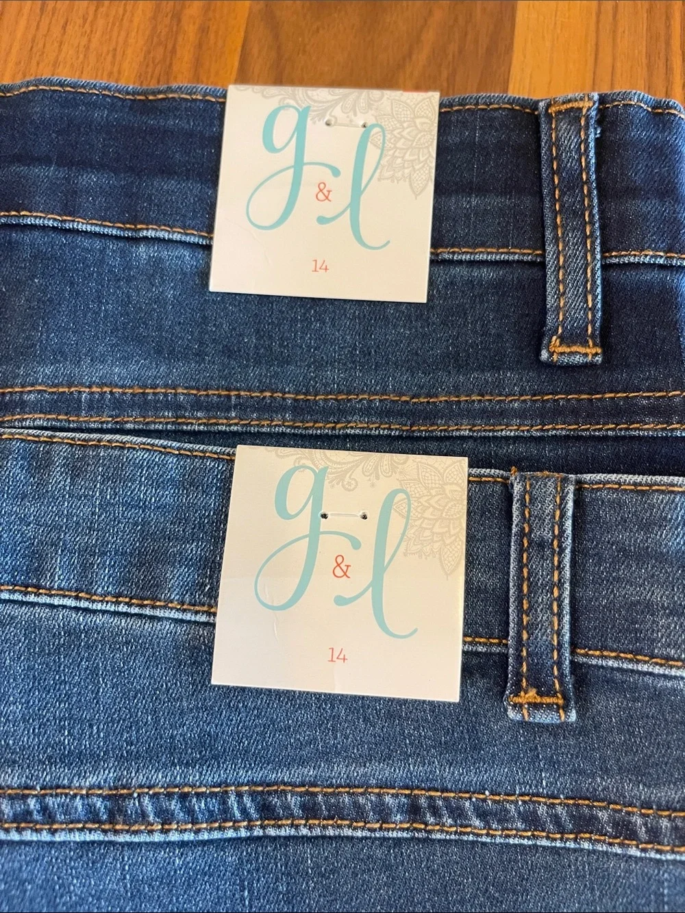 NWT 2 Pair of Grace & Lace Dark Blue Denim Shorts - Size 14
